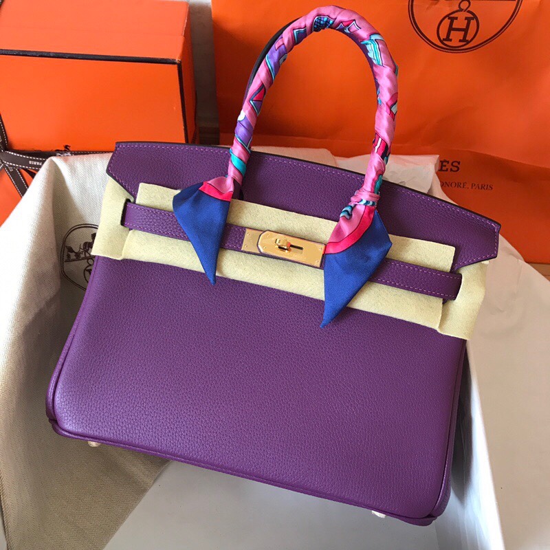 Hermes Birkin 35CM Togo Leather Handbag Anemone Purple